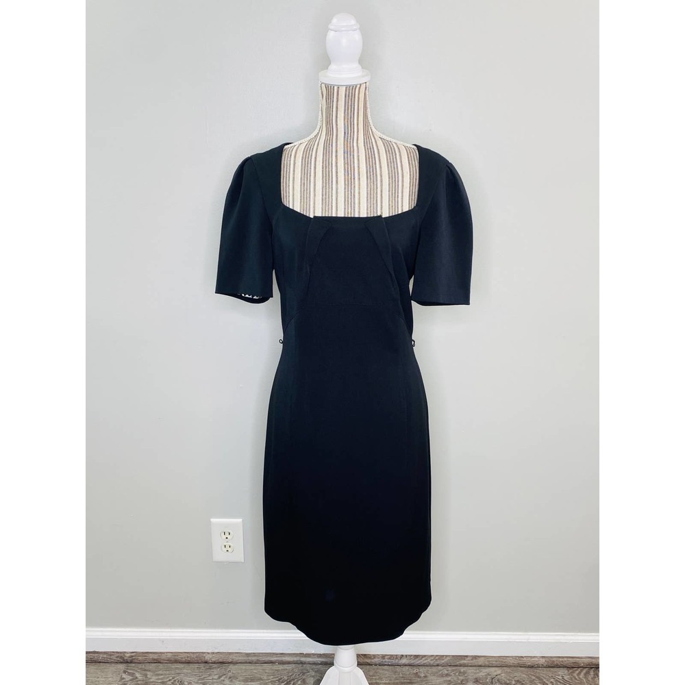 White House Black Market Black Sheath Dress Women 14 Cocktail Date Night Out